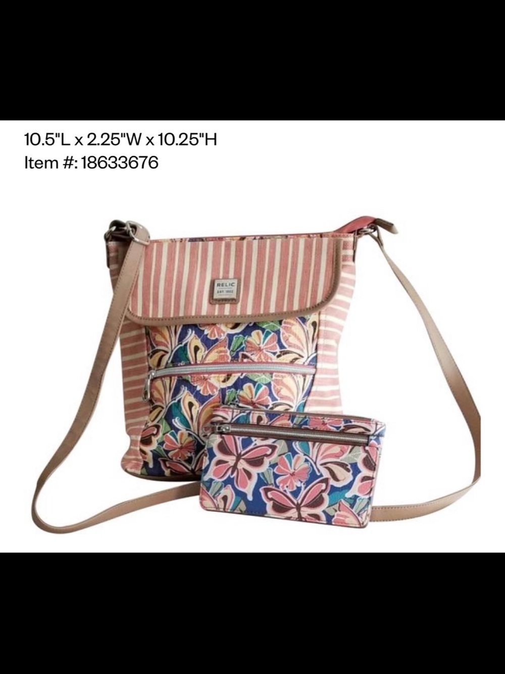 relic floral stripes purse only, no wallet
